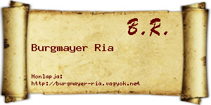 Burgmayer Ria névjegykártya